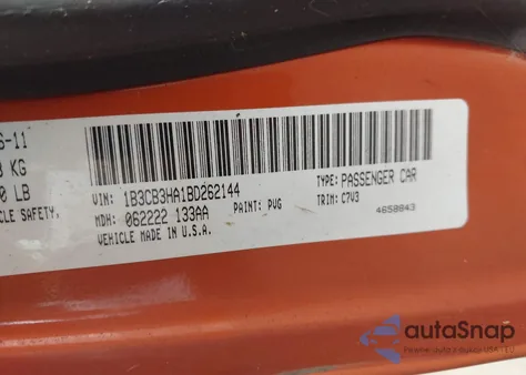 2011 Dodge Caliber Mainstreet from USA, damaged, VIN 1B3CB3HA1BD262144